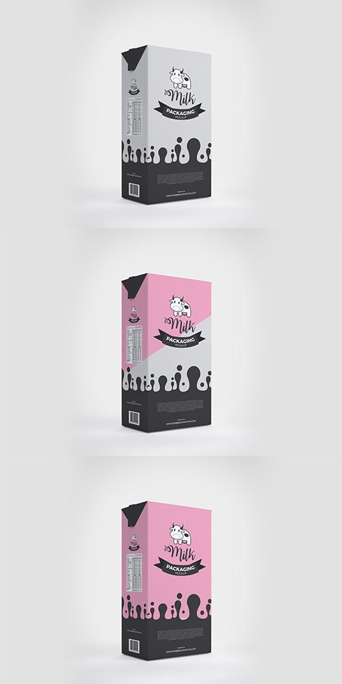 PSD Mock-Up - Milk Box Packaging