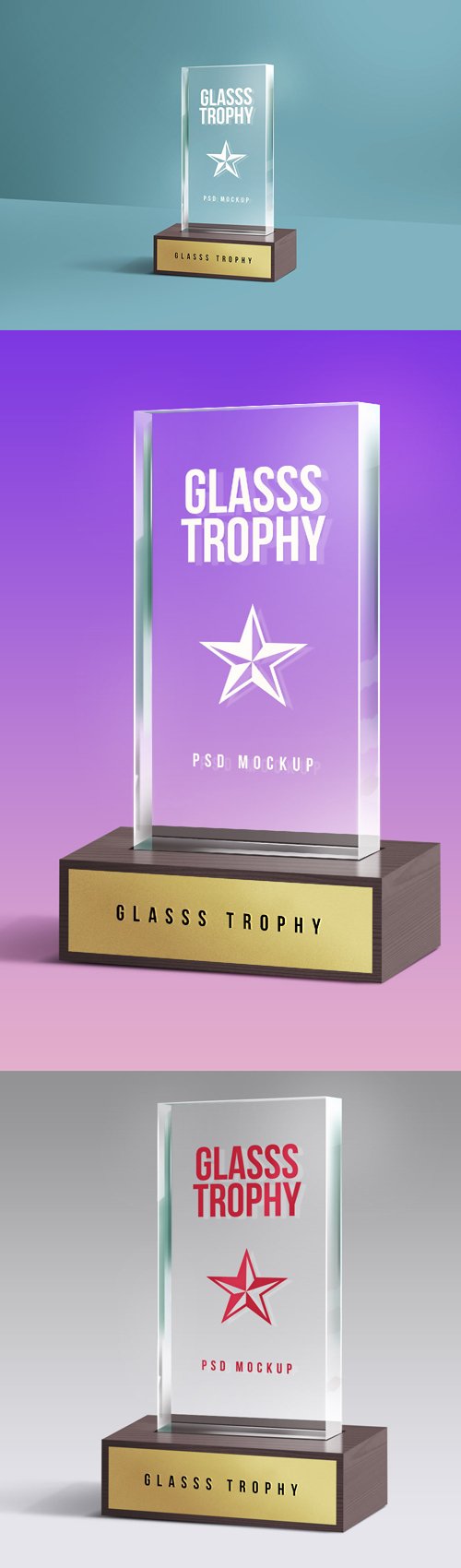 Glass Trophy PSD Mockup Template
