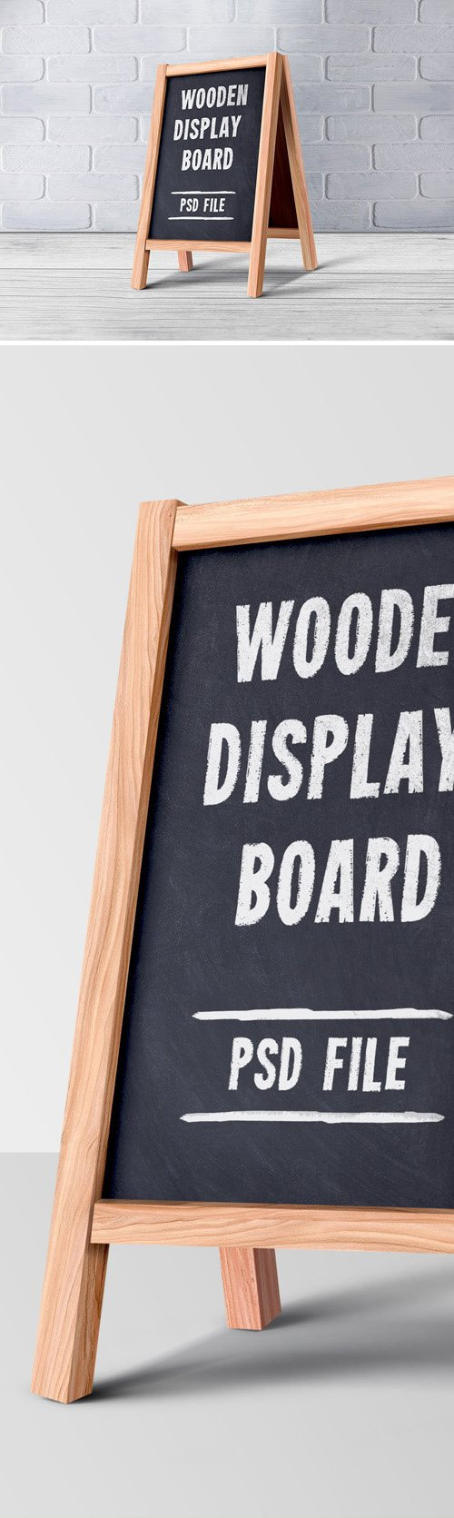 PSD Mock-Up - Wooden Menu Display Board