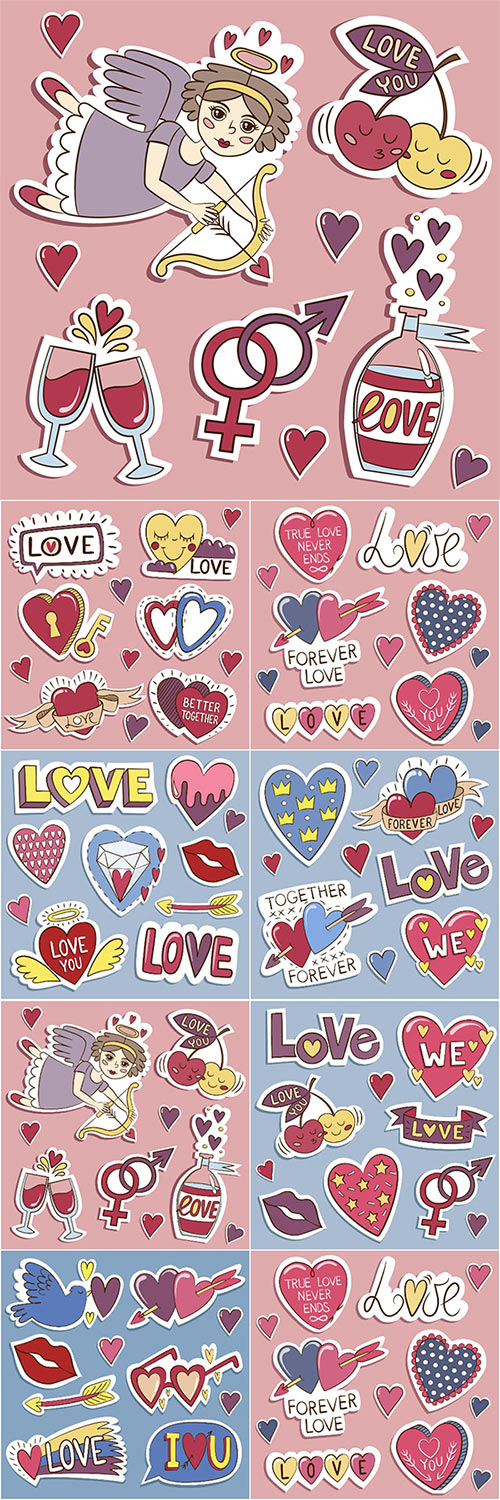 Vector Love labels collection
