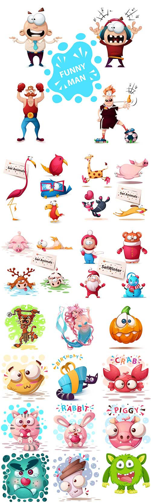 Funny Characters vector clipart