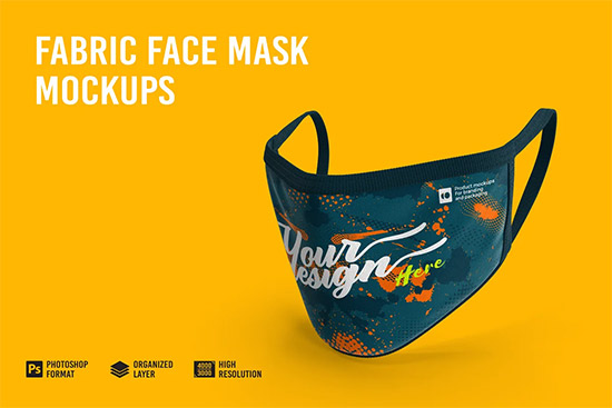 Fabric Face Mask Mockup 7150704