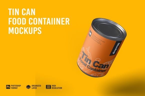 Food Container Can Mockup