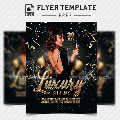 Luxury Birthday Flyer Template PSD
