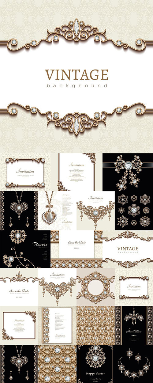 Vintage backgrounds with jewels