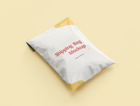 Plastic Delivery Bag Mockup PSD