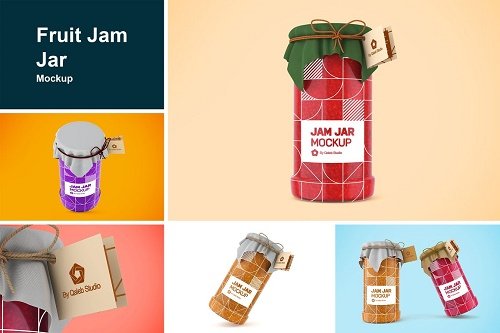 Fruit Jam Jar Mockup 7325637