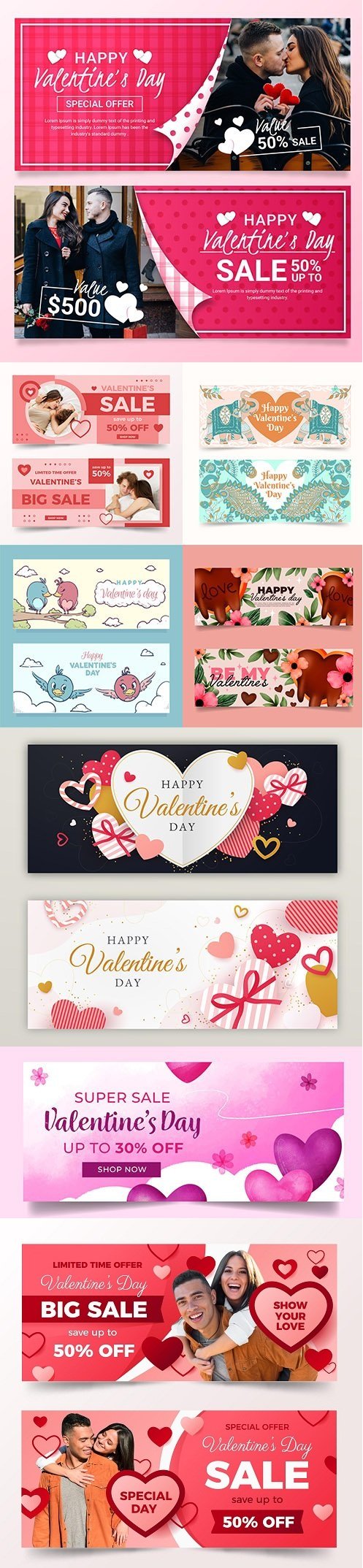 Valentine's Day banner templates 2