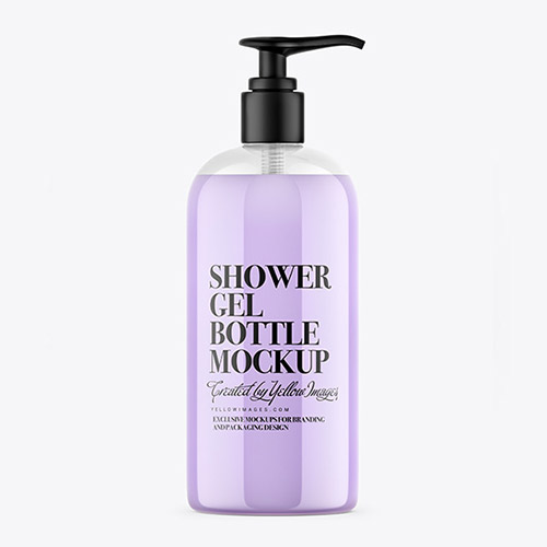 Shower Gel Bottle with Pump Mockup 54708
