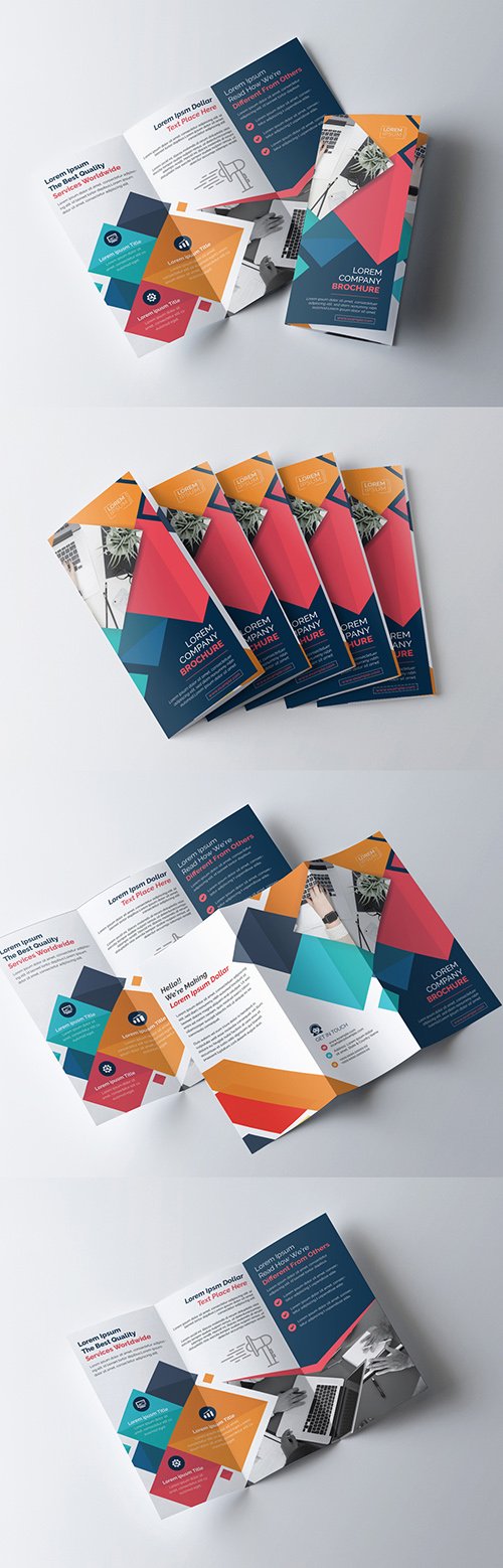 Colorful Geometric Tri-Fold Brochure Layout 211150013