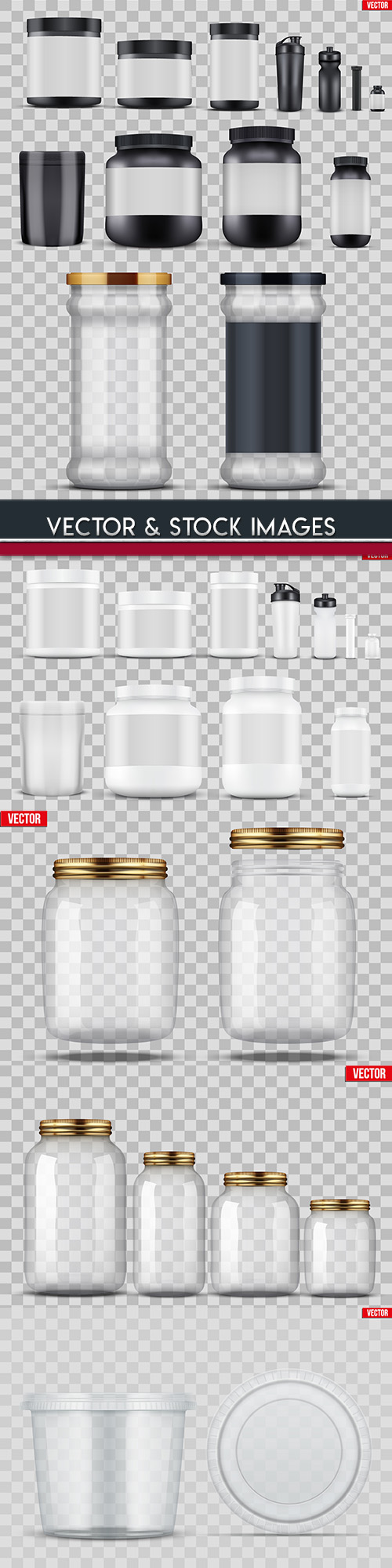 Plastic and glass cans with cover 3d template