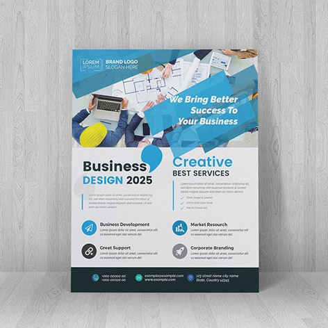 Business Flyer With Blue Accents 231241663