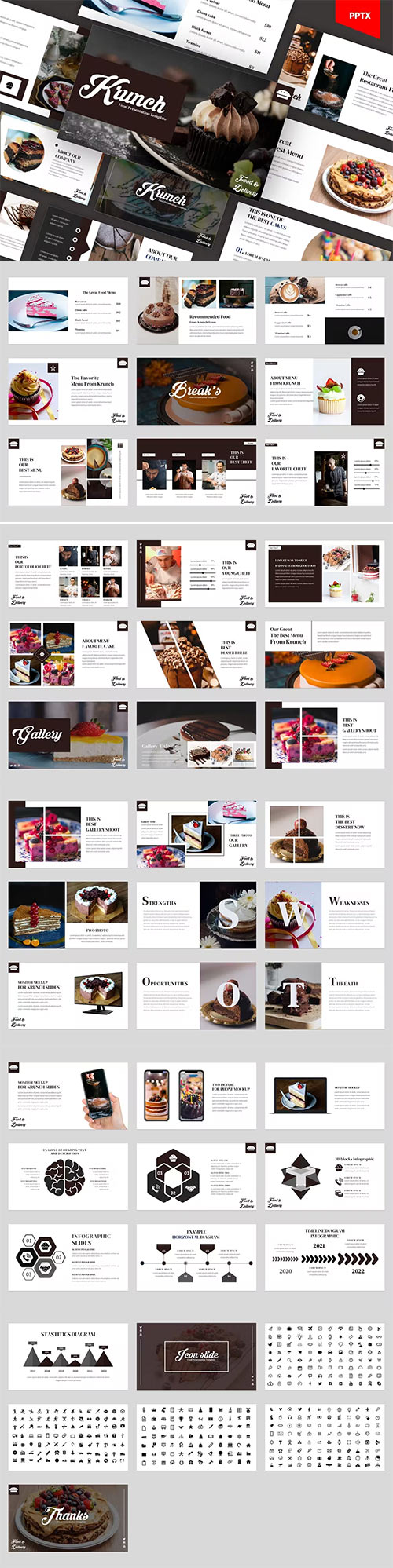 Krunch - Cake & Cookies Powerpoint Template