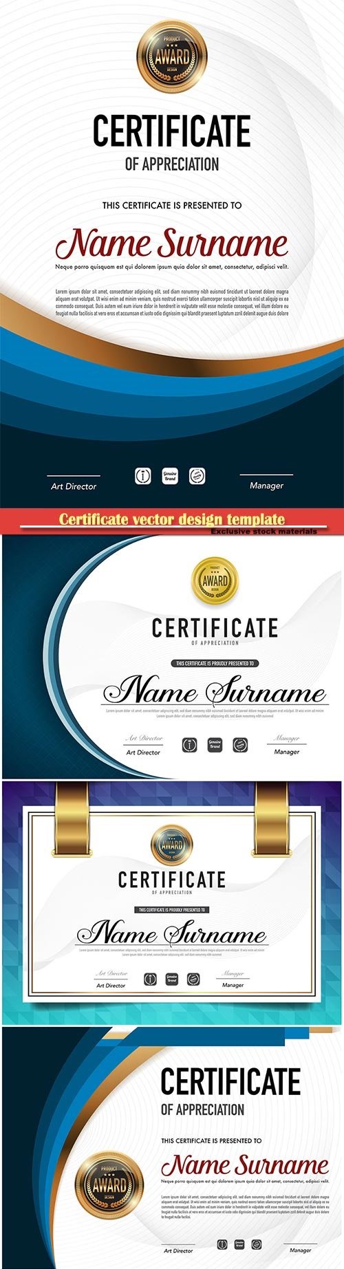 Certificate and vector diploma design template # 73