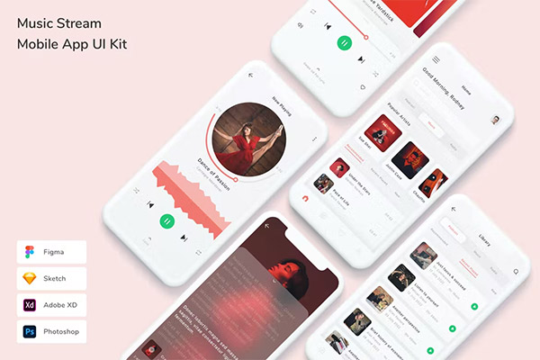 Music Stream Mobile App UI Kit