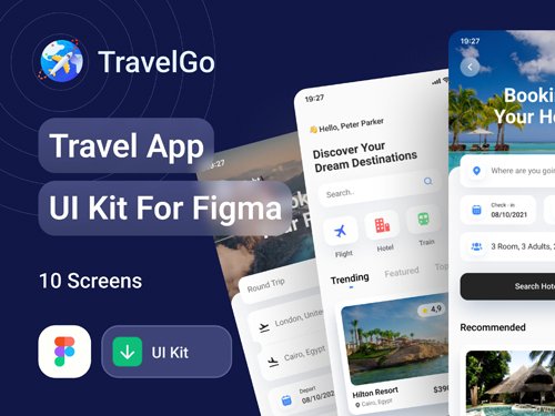 Travel Mobile App UI Kit For Figma
