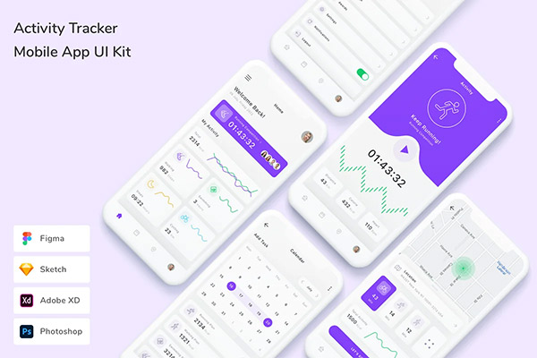 Activity Tracker Mobile App UI Kit