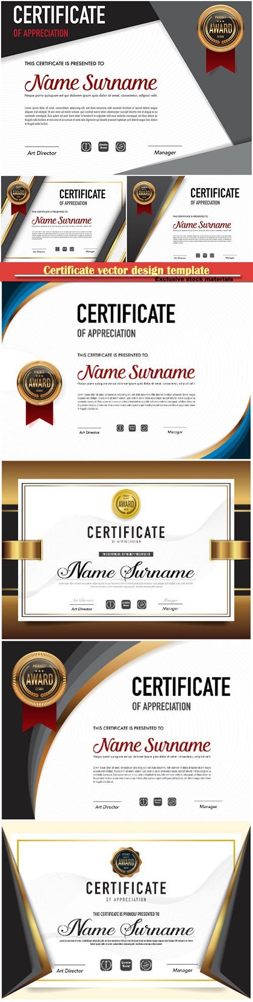 Certificate and vector diploma design template # 63