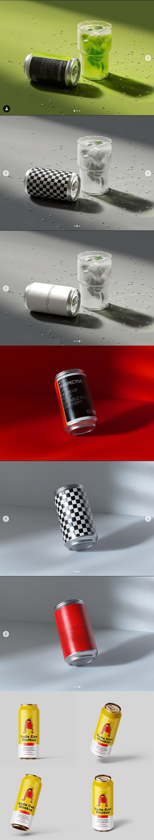 Soda Can PSD Mockups Templates Collection