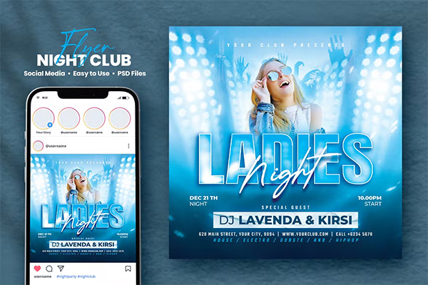 Night Club Flyer - Lavenda