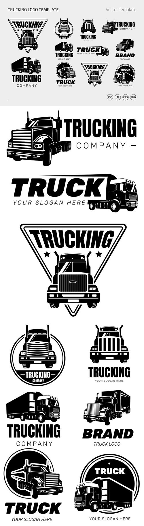 9 Trucking Logo Templates for Illustrator & Photoshop