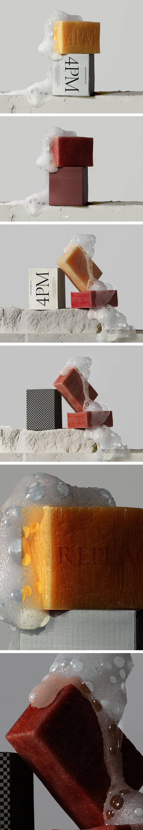 Soap with Realistic Foam Effects PSD Mockups Templates