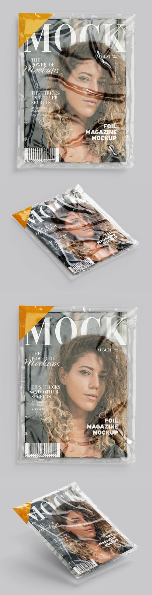 A4 Magazine in Transparent Foil PSD Mockup Template