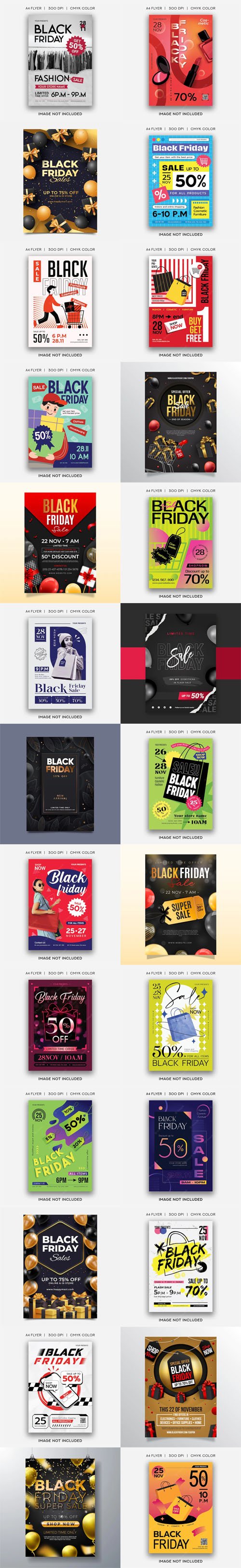 Black Friday - 20+ Flyers Vector Templates Collection