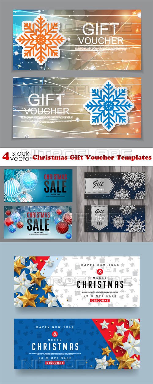 Vectors - Christmas Gift Voucher Templates