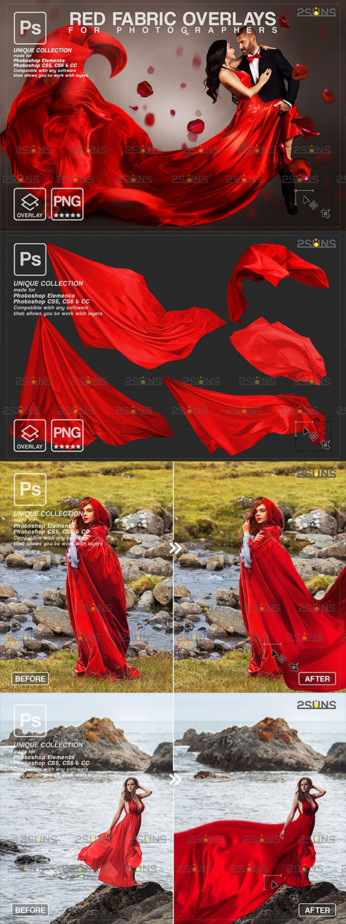 Flying Fabric Photoshop Overlays V3 10962262