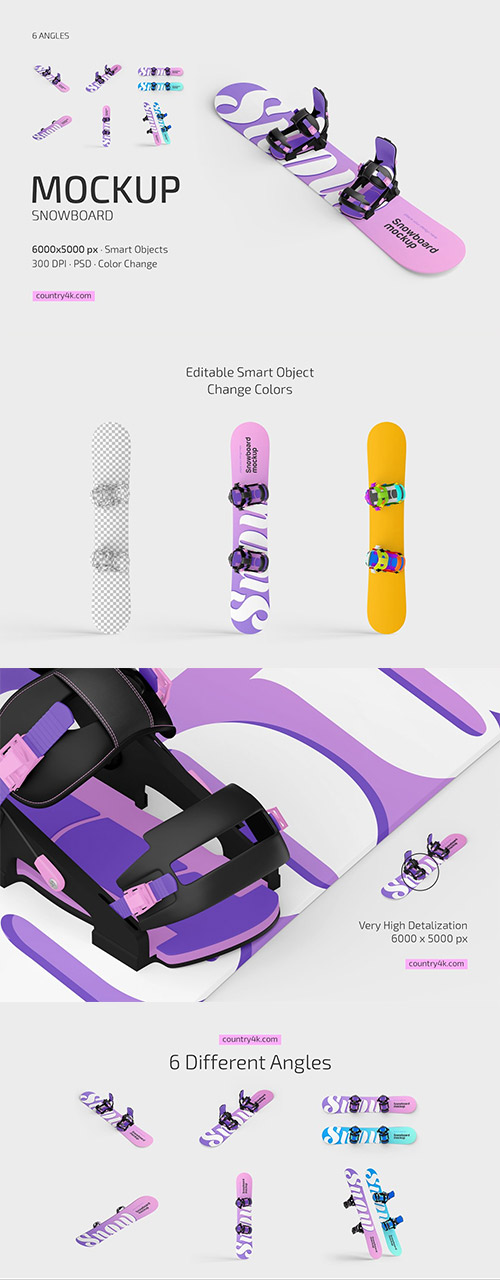 Snowboard Mockup Set 10896791