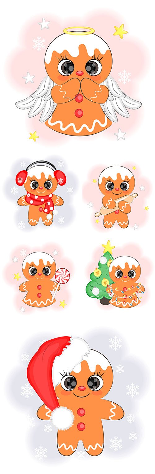 Cute Christmas Cookie Vector Illustration