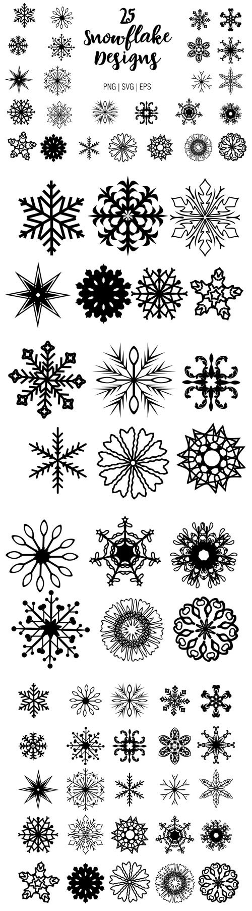 25 Snowflake Vector Designs Templates