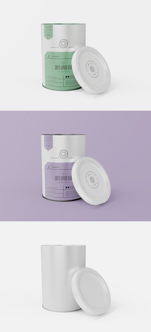 Opened Round Tin Can Mockup 505552193