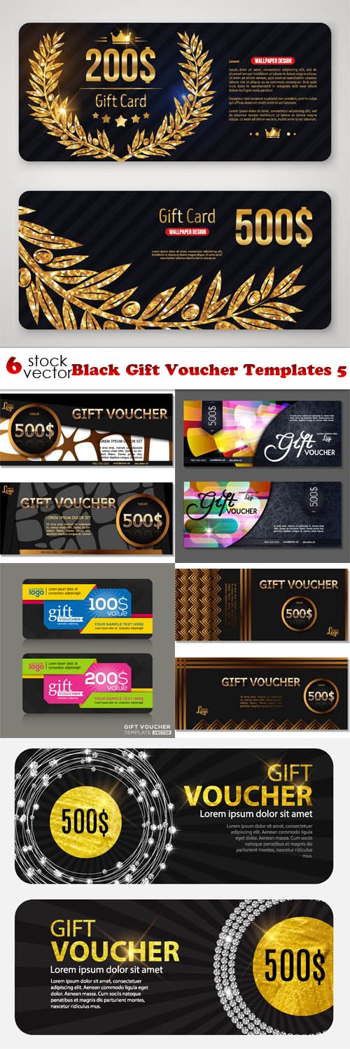 Vectors - Black Gift Voucher Templates 5