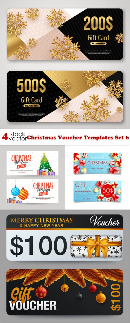 Vectors - Christmas Voucher Templates Set 6