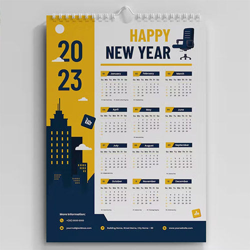 Corporate 2023 Wall Calendar PSD