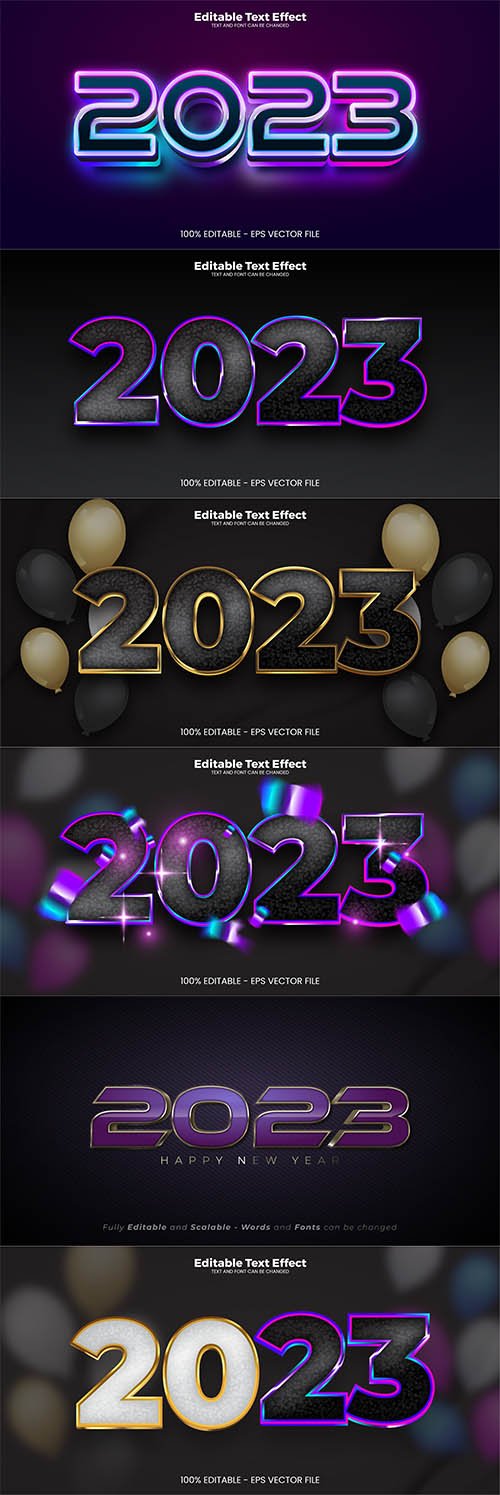 2023 Editable Text Effect Vector Template Vol 3