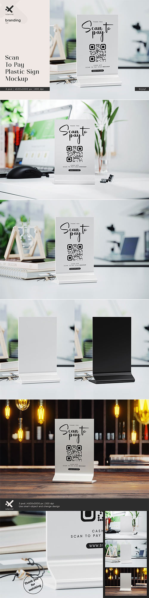 Scan To Pay Plastic Sign Mockup 2347256