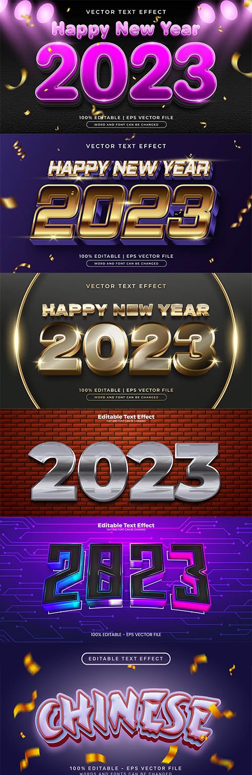 2023 Editable Text Effect Vector Template Vol 2