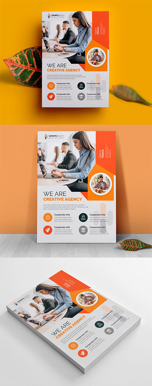 Flyer Template with Orange Vector Layout 521501874