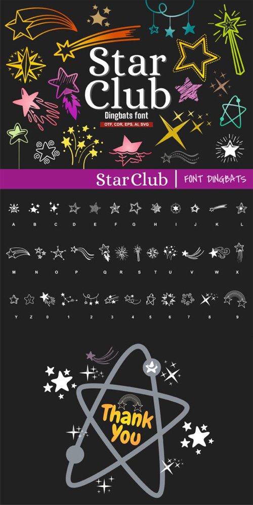 Star Club - Cool Dingbats Font
