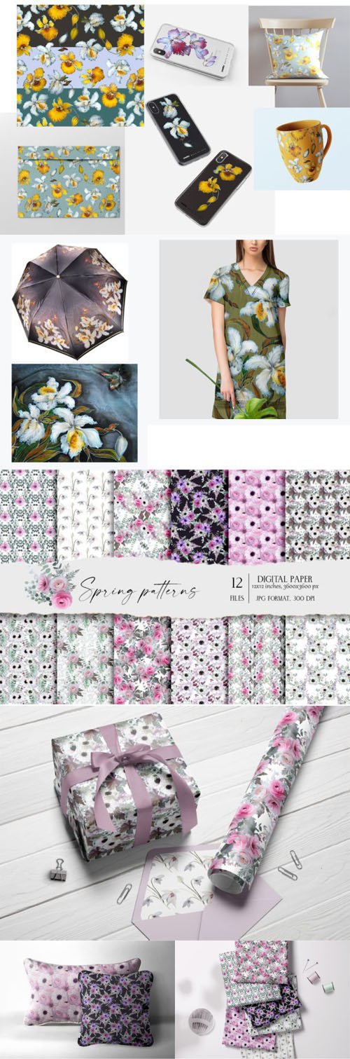 Floral Seamless Patterns Collection