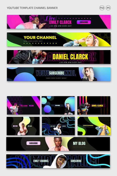 Youtube Channel Banners PSD Templates