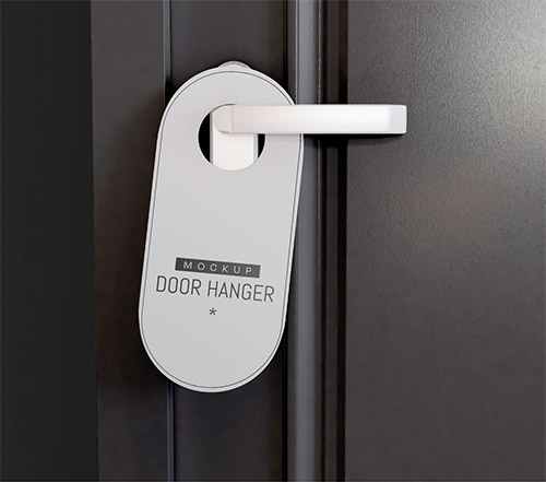 Door Hanger Mockup on Metal Handle 394765046