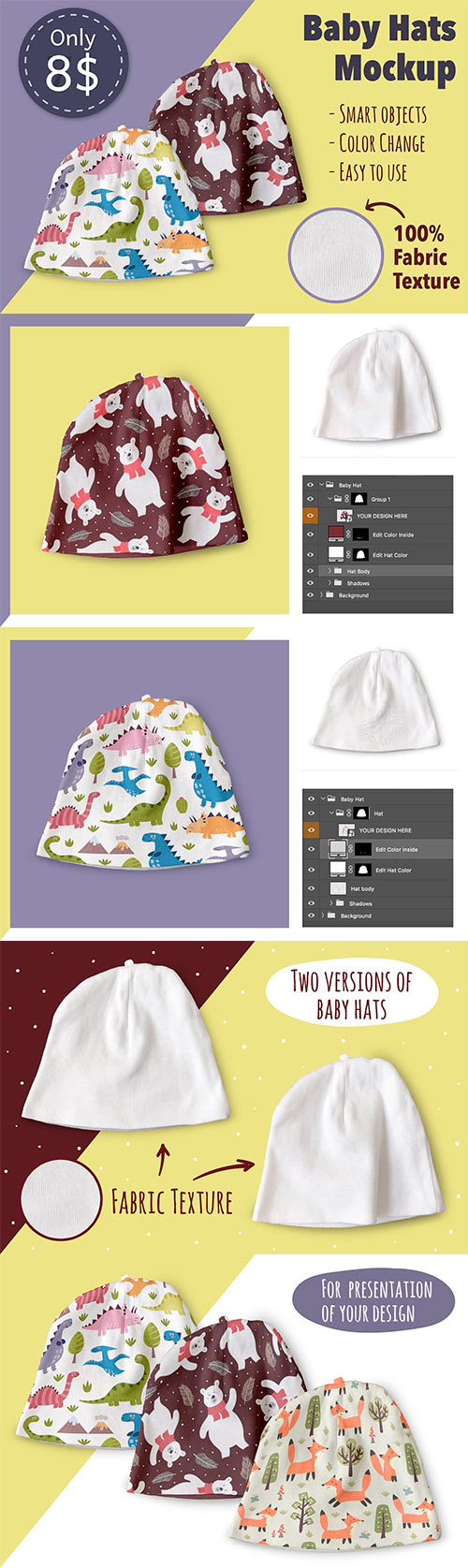Baby Hats Mockup 3648218