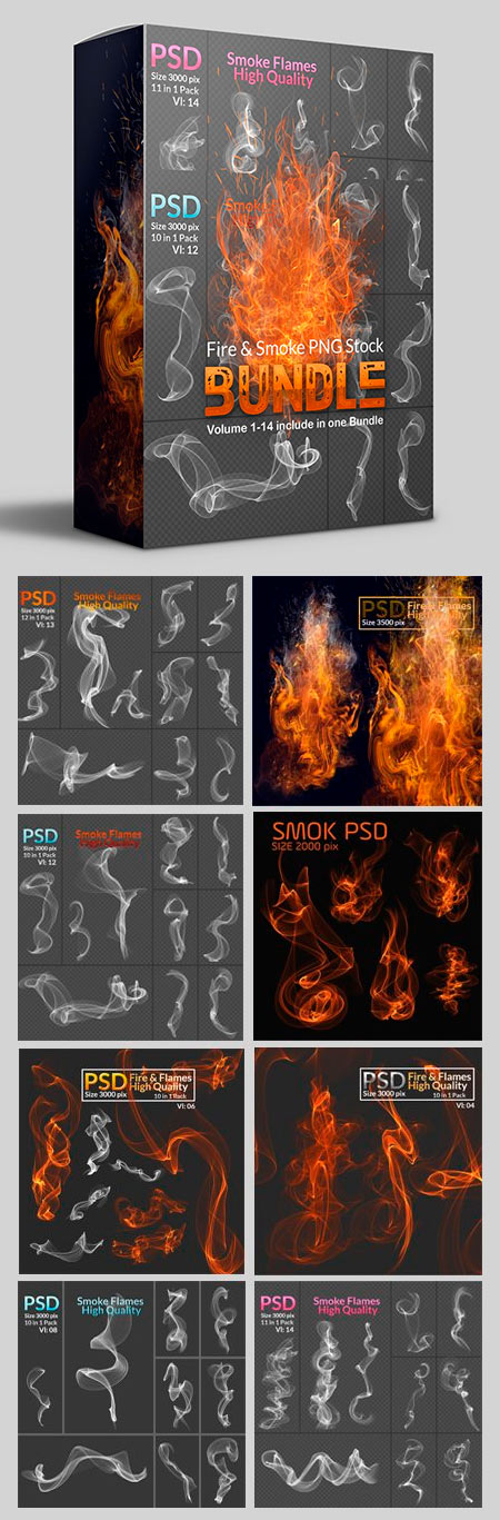Fire & Smoke PNG Stock Bundle 3566240