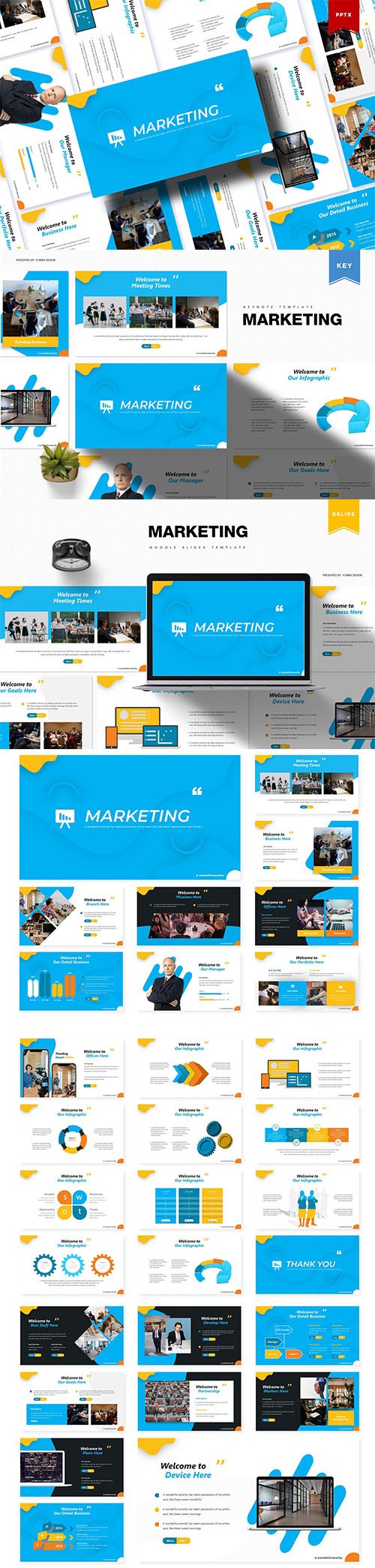 Marketing - Powerpoint, Keynote and Google Slides Templates