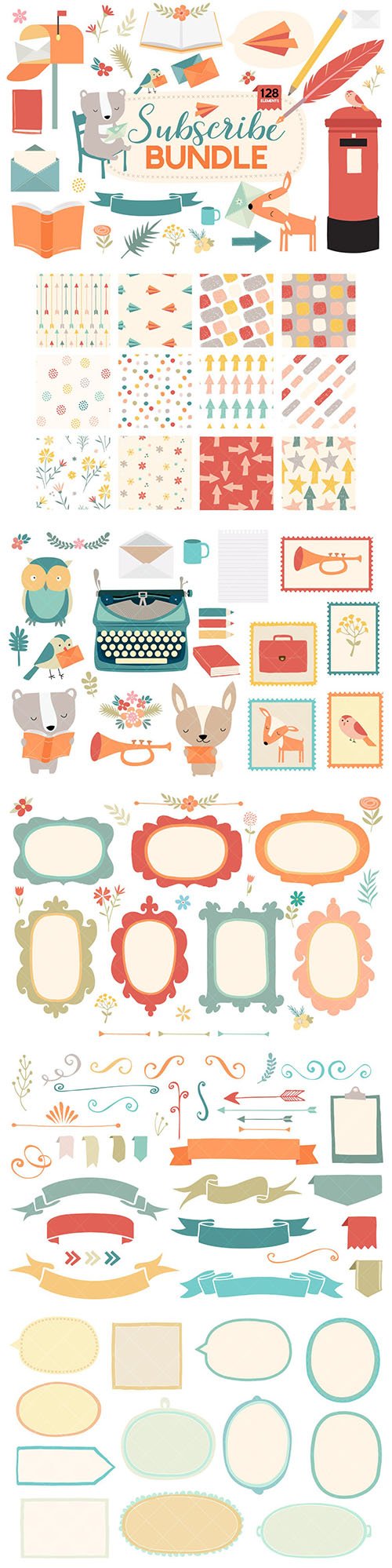 Email Newsletter and Mailing List Decorative Bundle