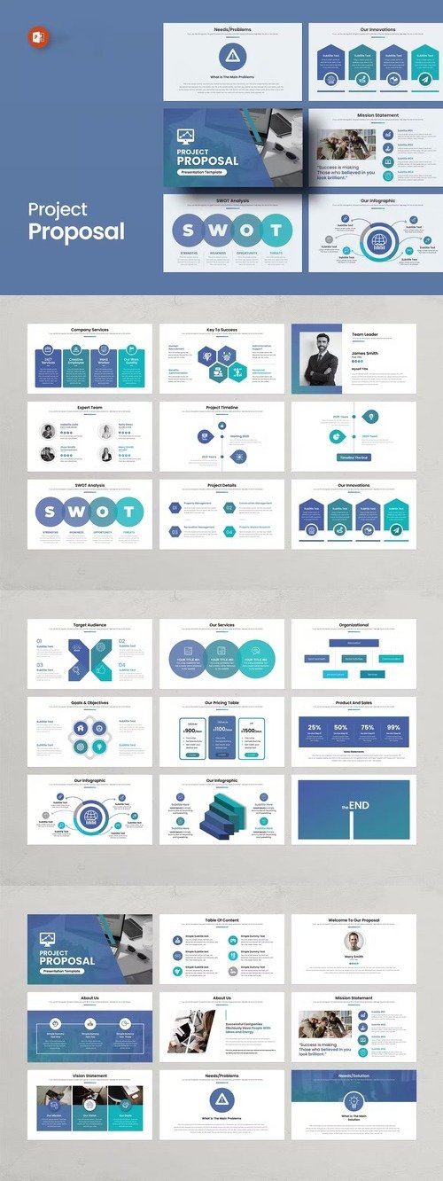 Project Proposal PowerPoint Presentation Template 4R74LCE